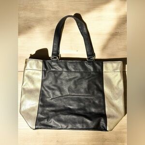 Gold and Black Vintage Tote bag from Japan simple evening tan inside casual